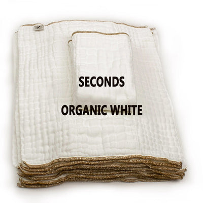 Cloth-eez Prefold Diapers - Organic White - Seconds - large