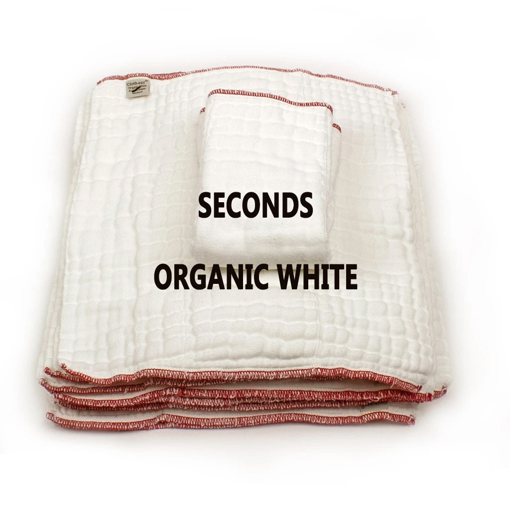 Cloth-eez Prefold Diapers - Organic White - Seconds - medium