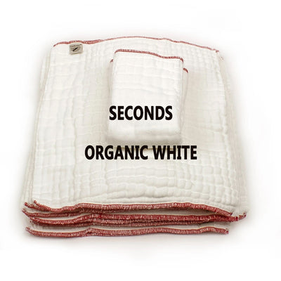 Cloth-eez Prefold Diapers - Organic White - Seconds - medium