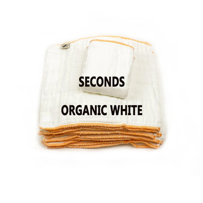 Cloth-eez Prefold Diapers - Organic White - Seconds newborn