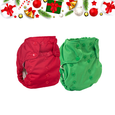 Christmas cloth diapers red and green organic diapers